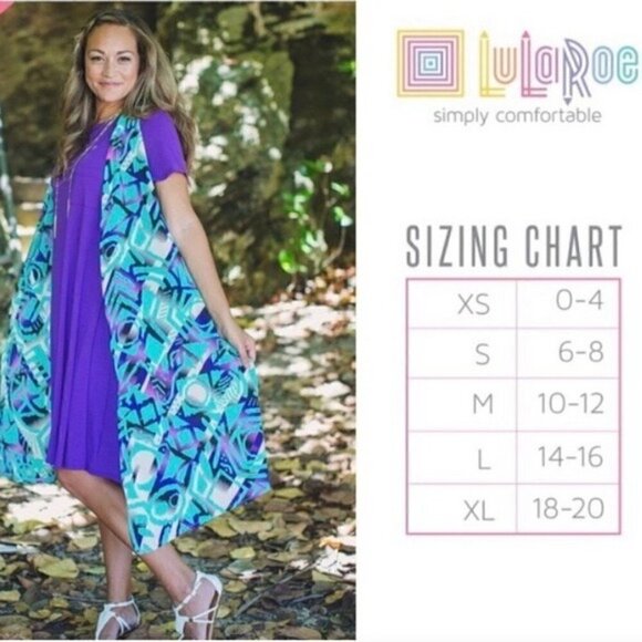 LuLaRoe Joy Duster XS Long Vest Hibiscus Flower Print Orange Vacation Summer - Picture 6 of 11